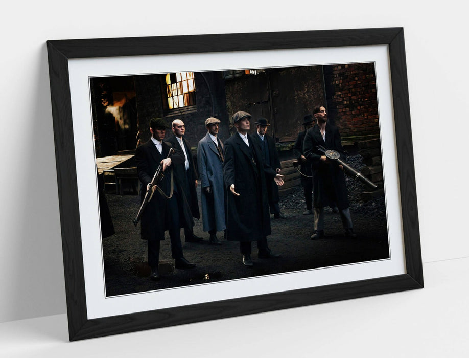 PEAKY BLINDERS STAND OFF -ART FRAMED POSTER PICTURE PRINT ARTWORK- BROWN GREY