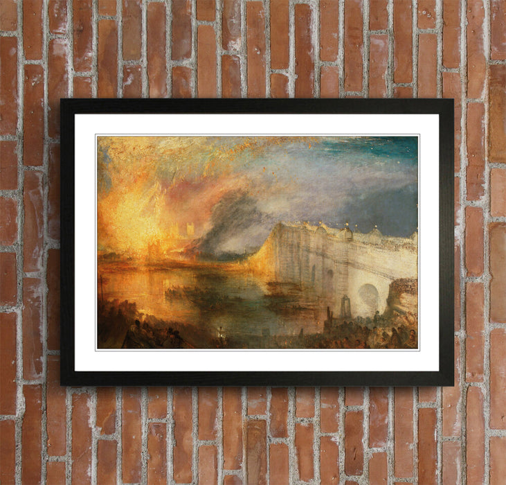 Burning Houses of Commons Art – J M W Turner Framed Art Poster Print