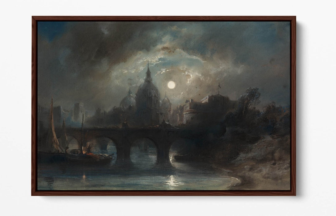 Float Effect Canvas Art - City Night Canvas Wall Art with Custom Deep Frame