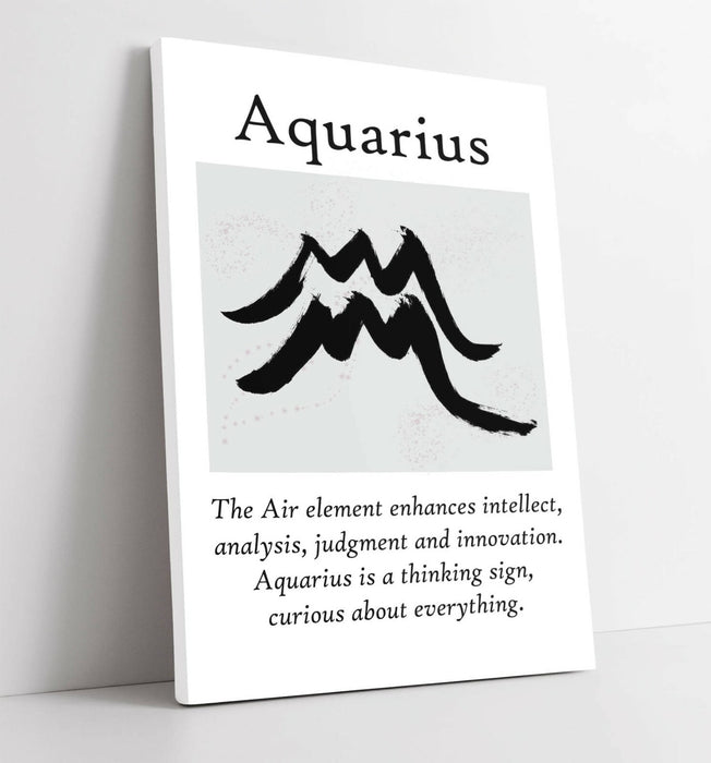 AQUARIUS STAR SIGN ZODIAC ASTROLOGY QUOTE SLOGAN -CANVAS WALL ART PICTURE PRINT