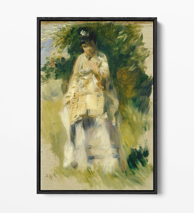 Float Effect Canvas Art – Renoir Woman Standing by Tree | Ready to Hang Premium Print