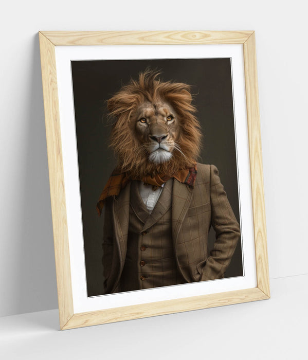 Lion Wall Art | Unique Framed Wall Art Poster – Animal Portrait Decor