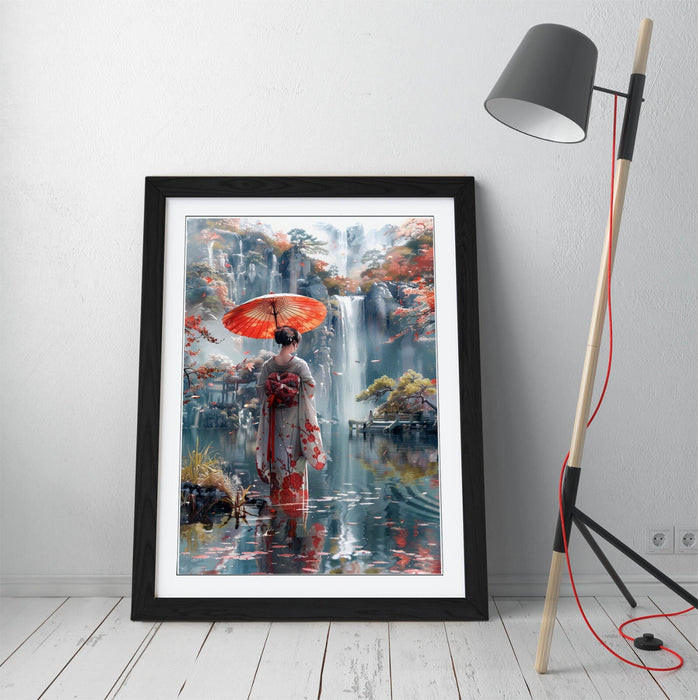 Framed Wall Art - Beautiful Geisha Japanese Art Print | Matte Paper Poster