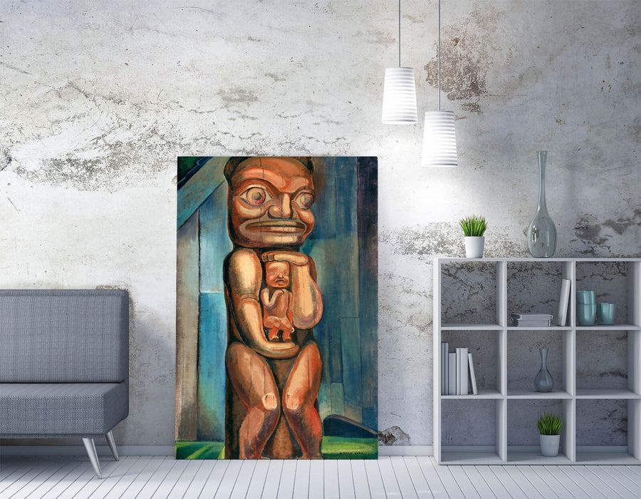 Canvas Wall Art Featuring Emily Carr Totem Mother - Handmade Canvas Print