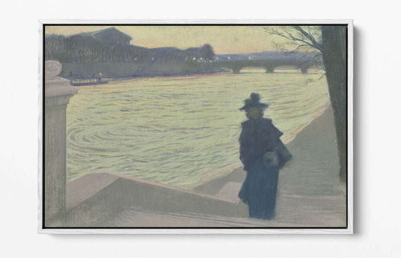 Canvas Wall Art Print - Seine At Night Float Effect On Premium MDF Frame