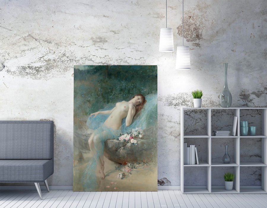 Canvas Wall Art - Reclining Nude Painting on Archival Grade Canvas with UV Resistant Inks