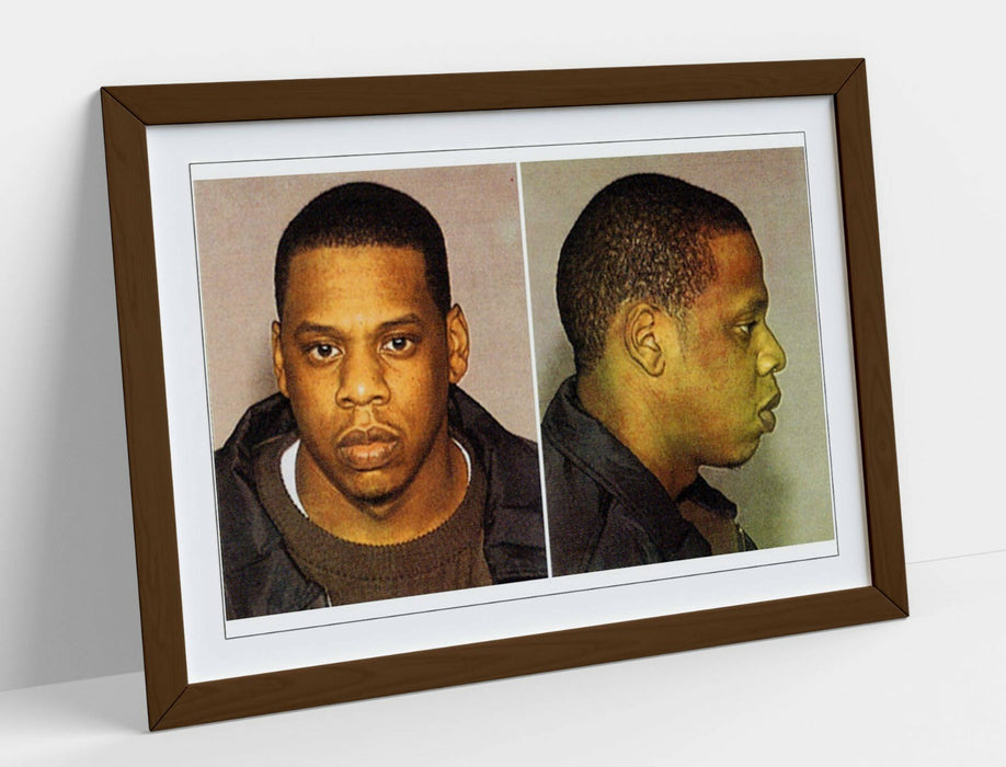 JAY Z MUGSHOT -ART FRAMED POSTER PICTURE PRINT ARTWORK- GREY BLACK