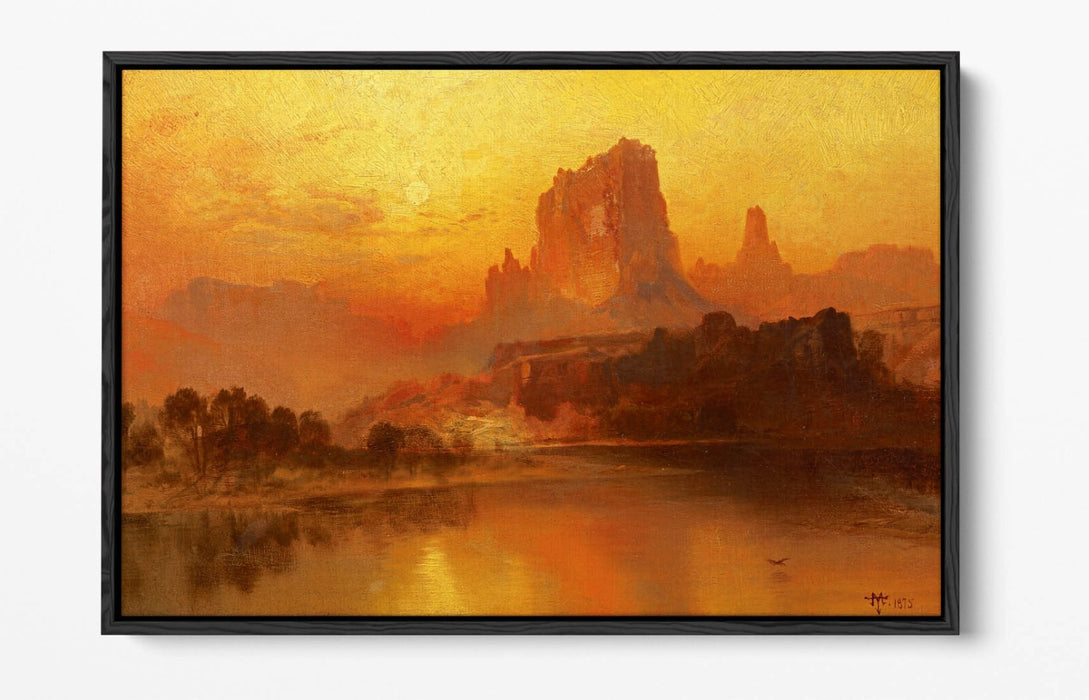 THOMAS MORAN, THE GOLDEN HOUR -FLOAT EFFECT CANVAS WALL ART PIC PRINT