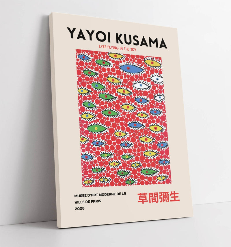 Abstract Eyes Canvas Art - Handmade Yayoi Kusama Print | Premium Varnish Finish