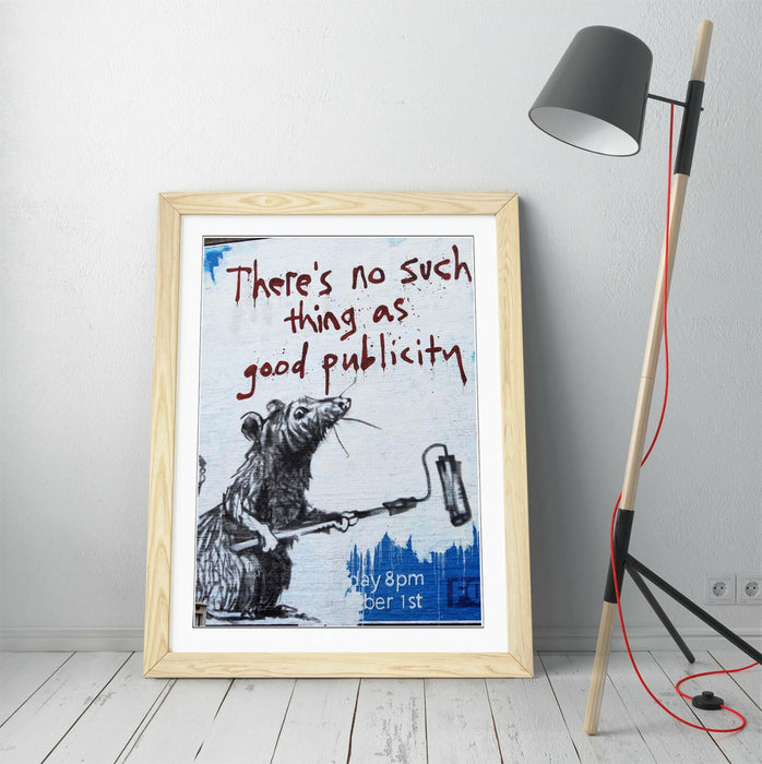 BANKSY NO SUCH THING AS GOOD PUBLICITY -FRAMED STREET ART POSTER PICTURE PRINT-