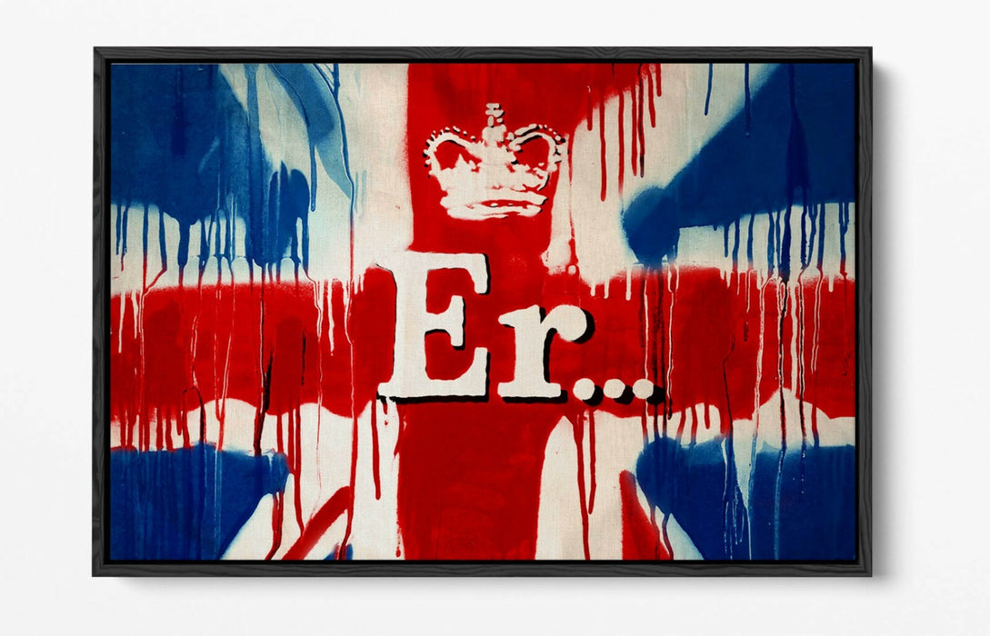 BANKSY JUBILEE ER SORRY -FLOAT EFFECT CANVAS WALL ART PIC PRINT