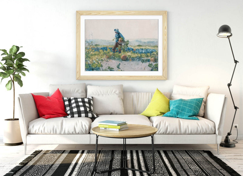 Framed Wall Art Poster – Winslow Homer Farmers Boy Print with Wood Grain Frame