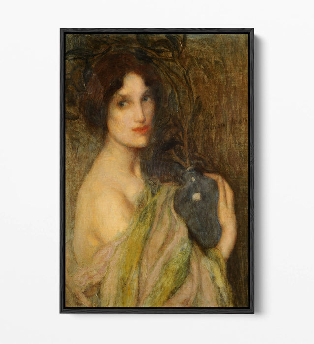 Float Effect Canvas Art - Woman With Blue Vase | Handmade UK Canvas Wall Art