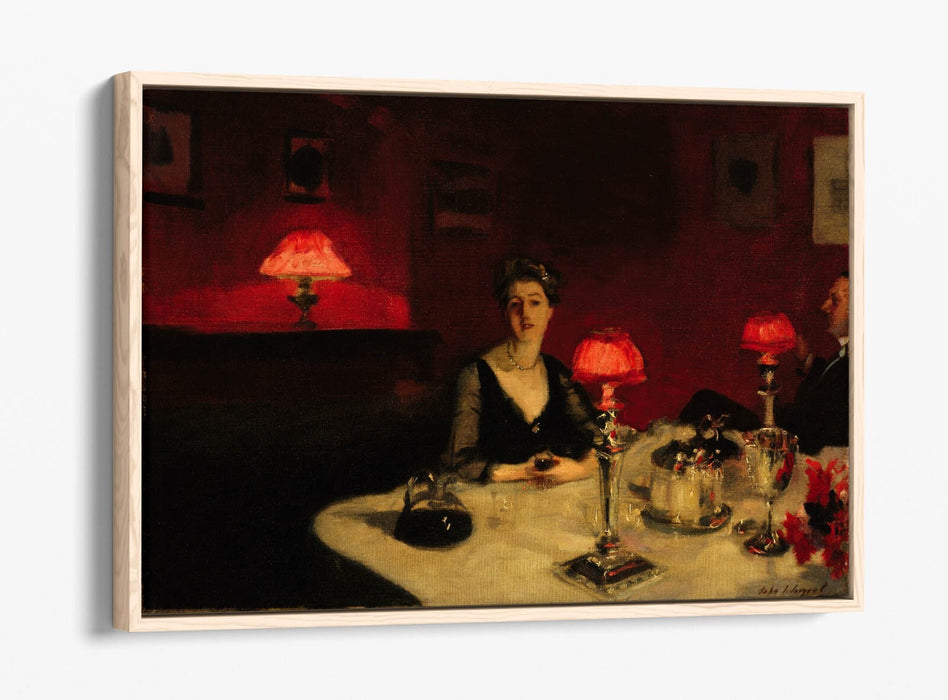 Float Effect Canvas Art – John Singer Sargent Dinner Table Wall Print, Premium Varnish Seal