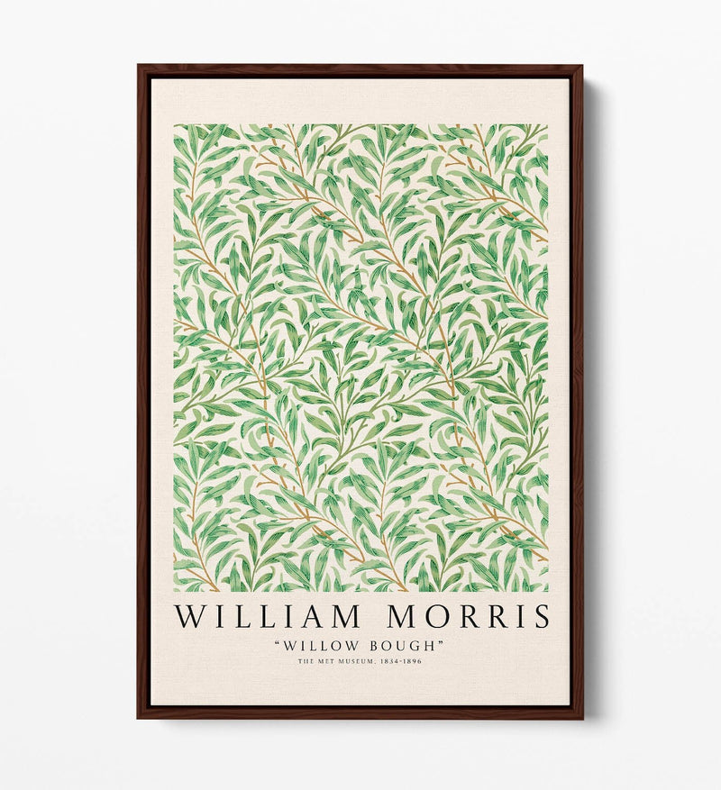 Float Effect Canvas Art - William Morris Willow Bough Botanical Print | Premium Varnish Seal
