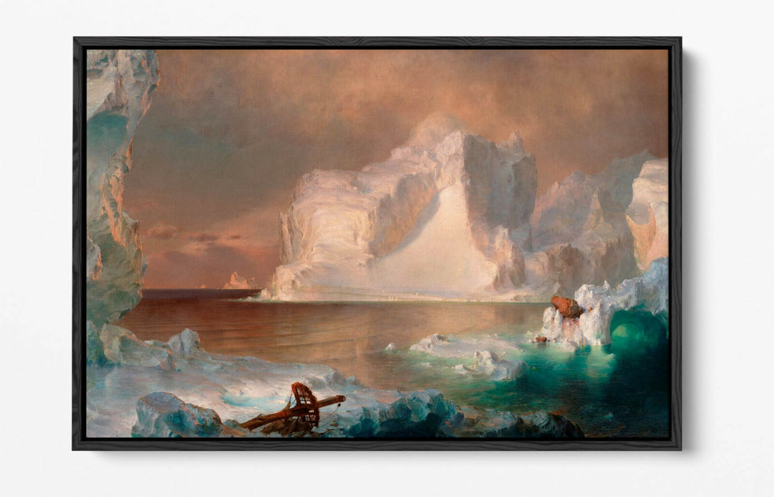 FREDERIC EDWIN CHURCH, THE ICEBERGS -FLOAT EFFECT CANVAS WALL ART PRINT ART