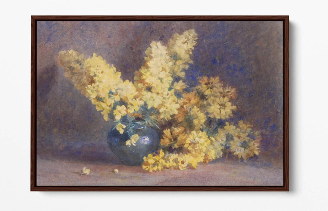 Float Effect Canvas Art – Yellow Blossom & Rosemary Botanical Wall Decor