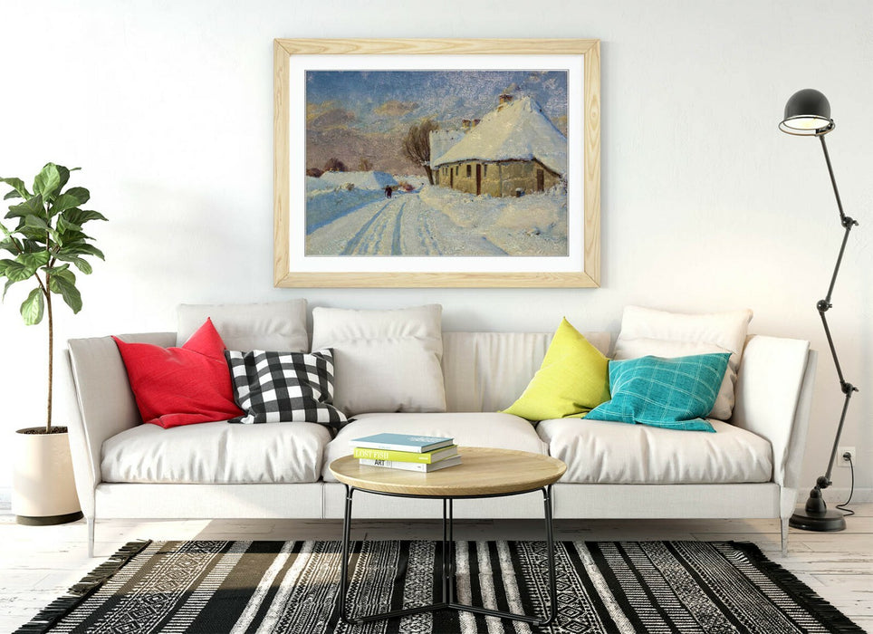 H.A BRENDEKILDE, SUNSHINE ON A WINTER DAY -FRAMED POSTER PICTURE PRINT ARTWORK