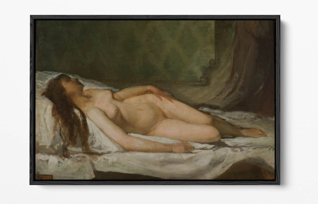 EDUARDO ROSALES, NAKED WOMAN SLEEPING -FLOAT EFFECT CANVAS WALL ART PRINT