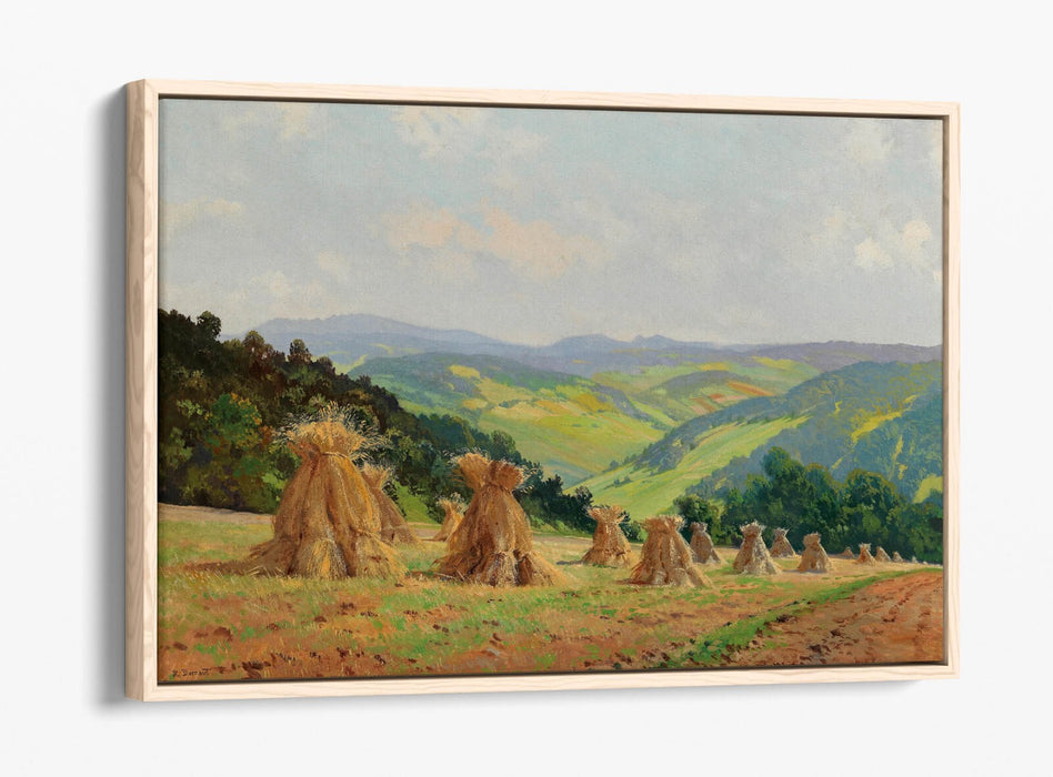 Float Effect Canvas Art - Alps Landscape Foothills Print With Premium Varnish Finish