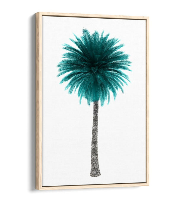 TEAL PALM TREE -FLOAT EFFECT CANVAS WALL ART PIC PRINT-