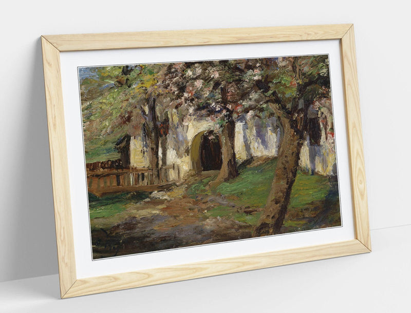 Framed Wall Art – Olga Wisinger-Florian Blooming Apple Trees Print with Woodgrain Frame