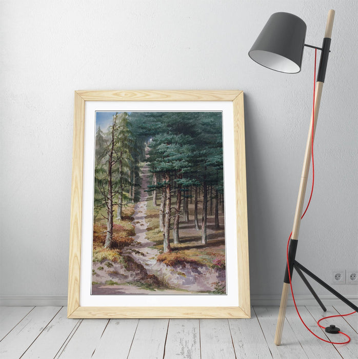 Framed Wall Art Poster Elijah Walton Rednal Wood Print - Natural Wood Frame