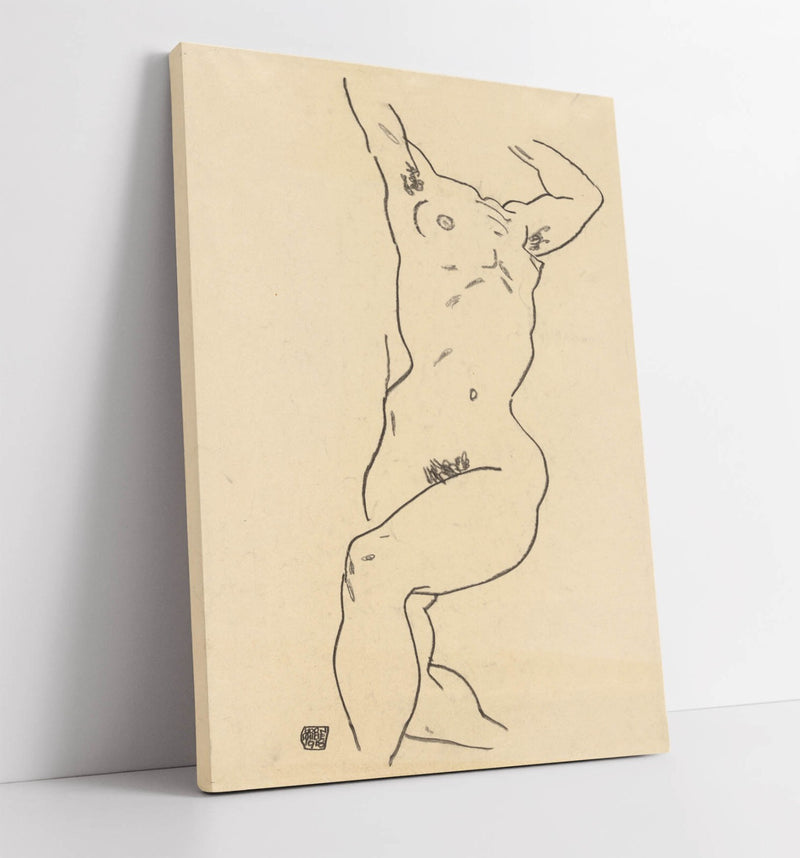 Canvas Wall Art – Egon Schiele Reclining Nude Framed Artwork Print UK Made
