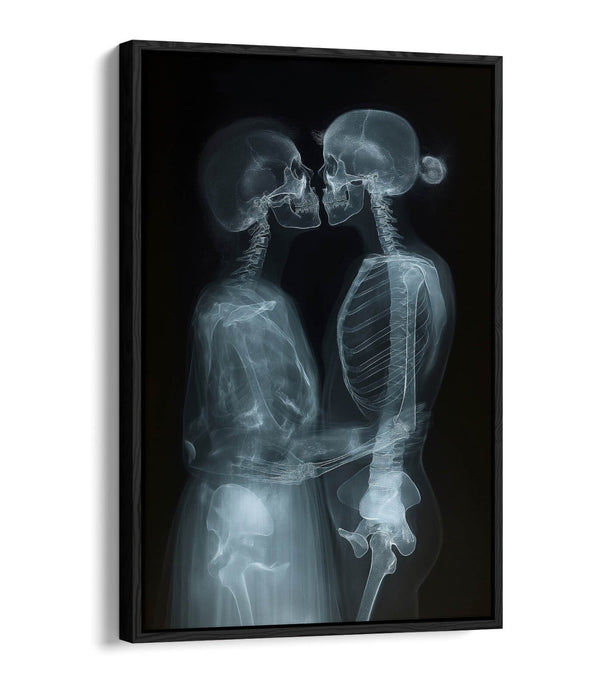 Float Effect Canvas Art - X-Ray Couple Kissing Bedroom Wall Art Print