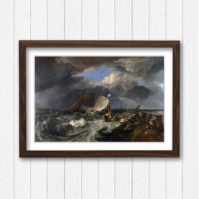 Turner Calais Pier Poster – Framed Art Print With Wood Grain Frame & Archival Ink