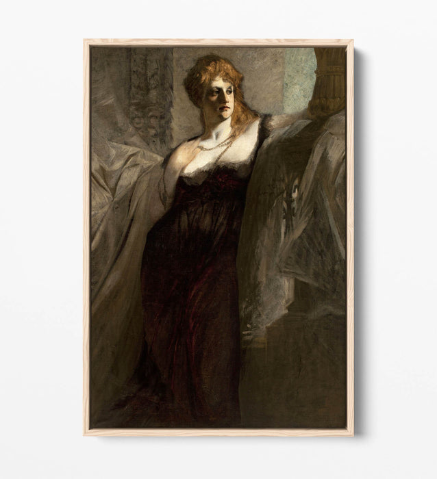 HANS MAKART, PORTRAIT OF A YOUNG WOMAN -FLOAT EFFECT CANVAS WALL ART PIC PRINT