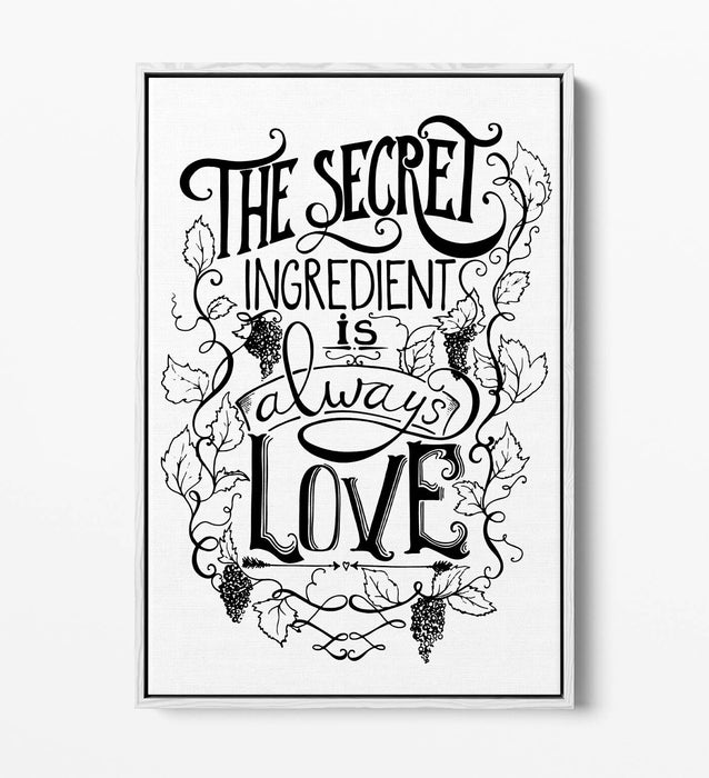 Canvas Wall Art – Love Quote Illustration | Float Effect, 30mm Deep Frame, Handmade UK