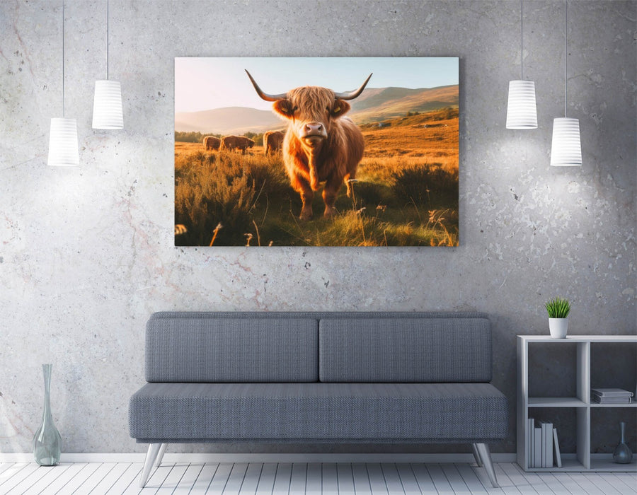 Highland Cows Canvas - Rustic Canvas Print | Farmhouse Wall Decor, Ready To Hang Art