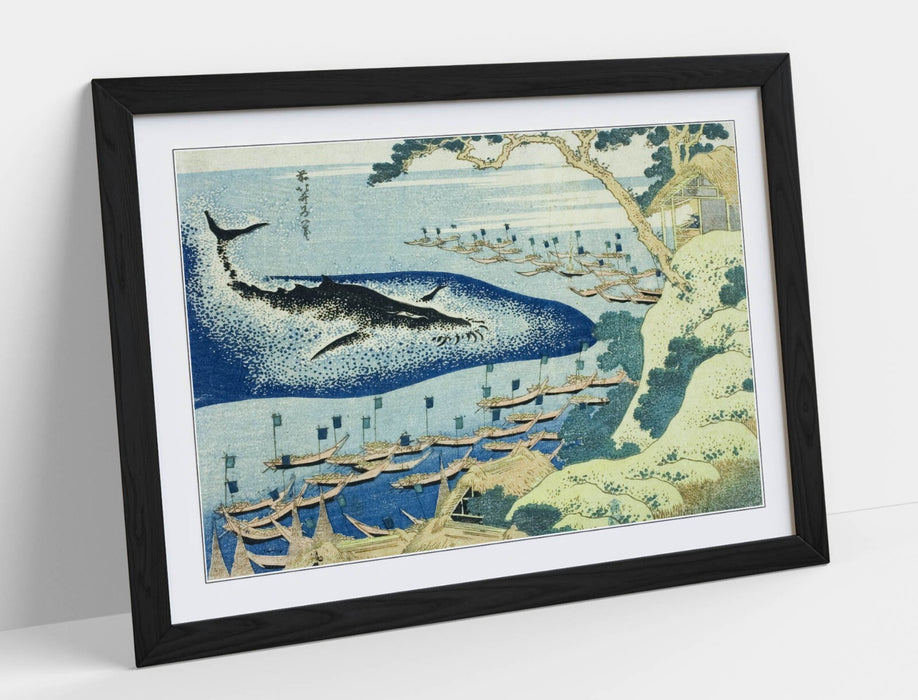 Framed Art Poster – Hokusai Whaling Off Goto Islands | Matte Paper Print