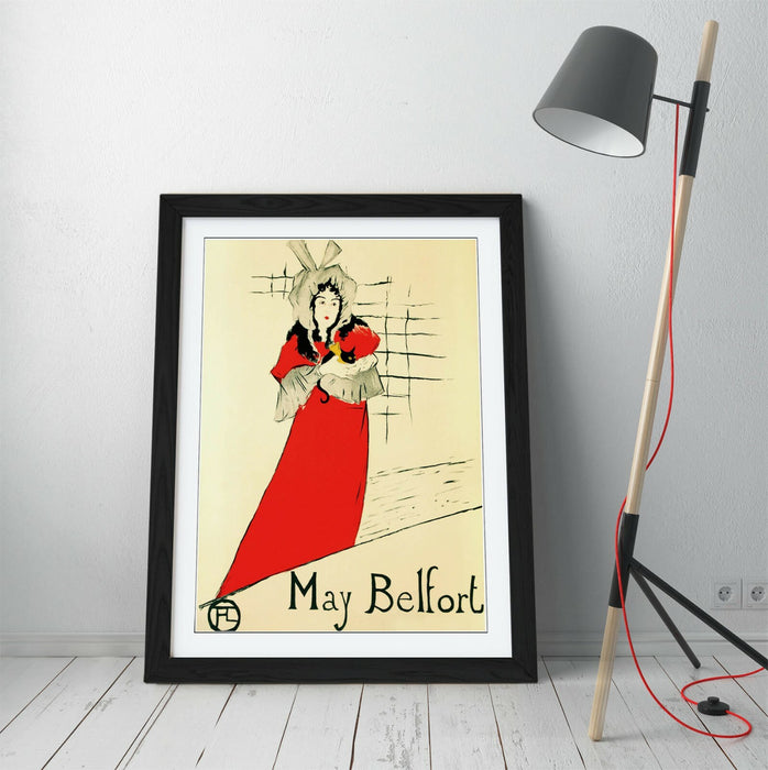 Henri de Toulouse Lautrec Poster – Framed Art Print With Woodgrain Frame, Ready To Hang