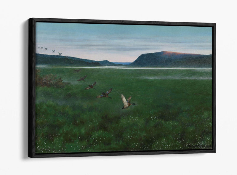 Canvas Wall Art – Theodor Kittelsen Wild Ducks Painting | Float Effect Canvas Print