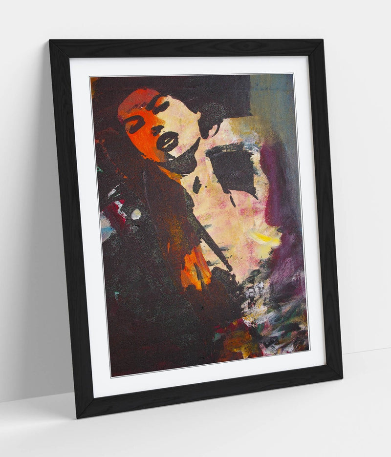 Abstract Graffiti Wall Art – Multicolour Woman Print | Framed Matte Poster