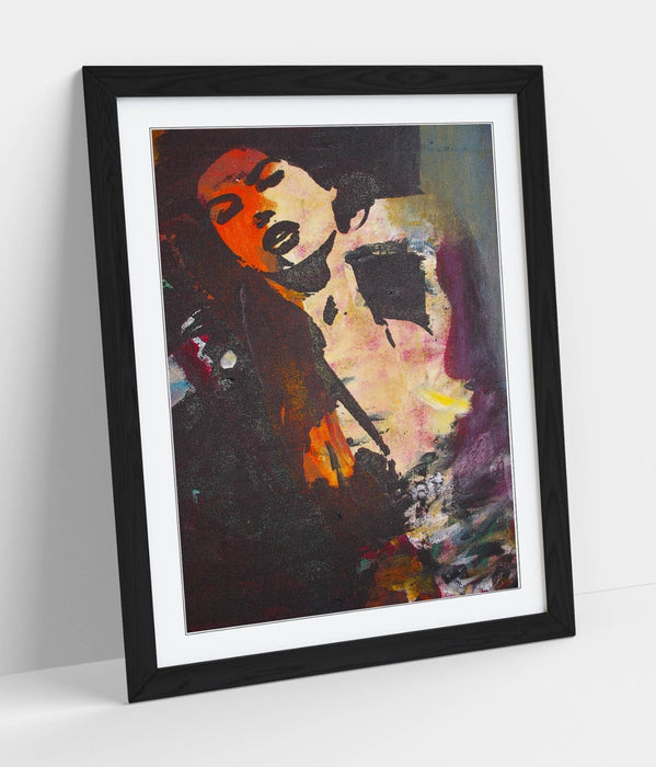 Abstract Graffiti Wall Art – Multicolour Woman Print | Framed Matte Poster