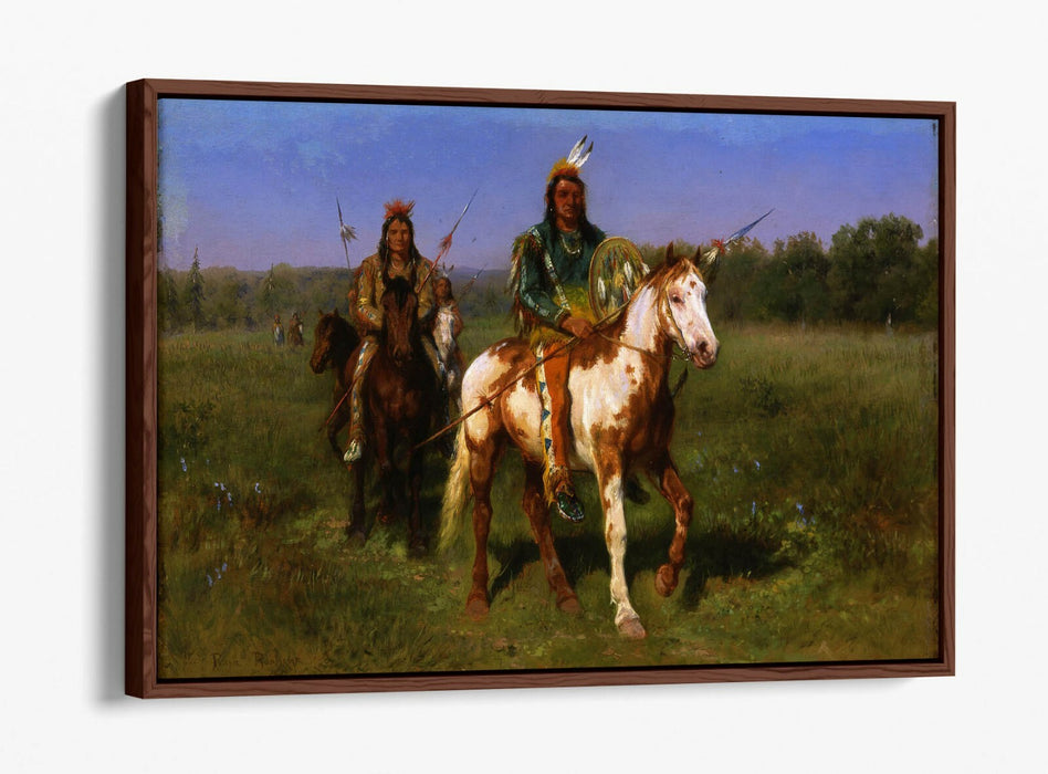 ROSA BONHEUR, INDIANS ON HORSEBACK -FLOAT EFFECT CANVAS WALL ART PICTURE PRINT