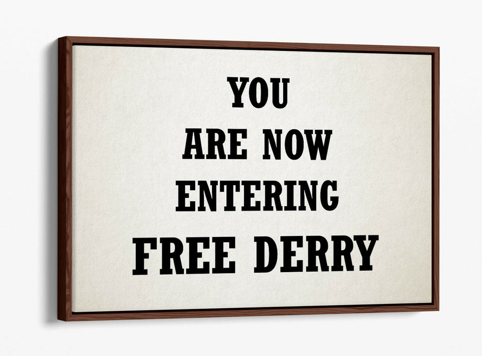 FREE DERRY CORNER, DERRY GIRLS  -FLOAT EFFECT CANVAS ART PRINT