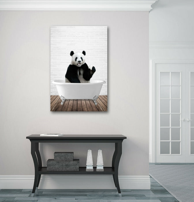 Panda Animal in Bath Bathtub CANVAS WALL ART PRINT ARTWORK PICTURE FRAMED POSTER