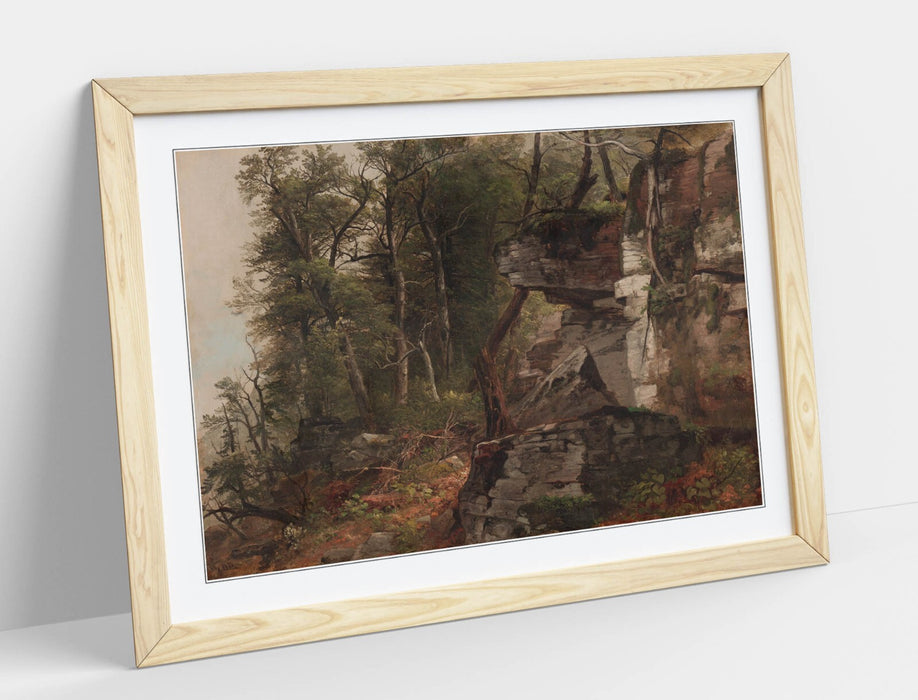Framed Wall Art - Trees On Rocky Hillside Painting | Handmade UK Art Print