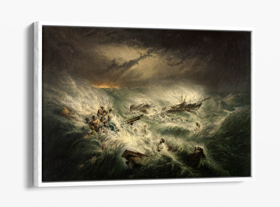 GEORGE BAXTER, THE WRECK OF THE RELIANCE -FLOAT EFFECT CANVAS WALL ART PRINT