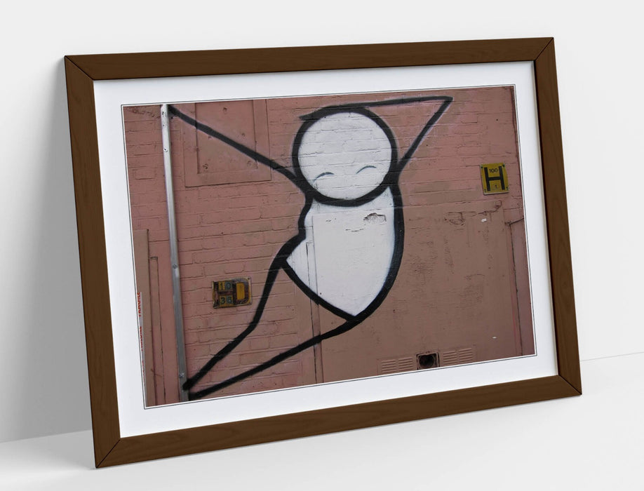 Framed Graffiti Art – Stick Man Poster with Pole Dancer Print | Urban Wall Decor