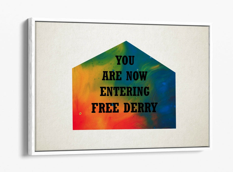 FREE DERRY CORNER IRISH RAINBOW, DERRY GIRLS -FLOAT EFFECT CANVAS ART PRINT
