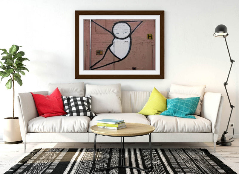 Framed Graffiti Art – Stick Man Poster with Pole Dancer Print | Urban Wall Decor