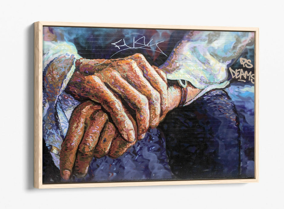 Float Effect Canvas Art - Banksy East London Graffiti Print | Premium Frame