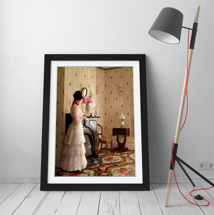 Framed Wall Art Featuring William McGregor Paxton Print – Matte Paper, Woodgrain Frame