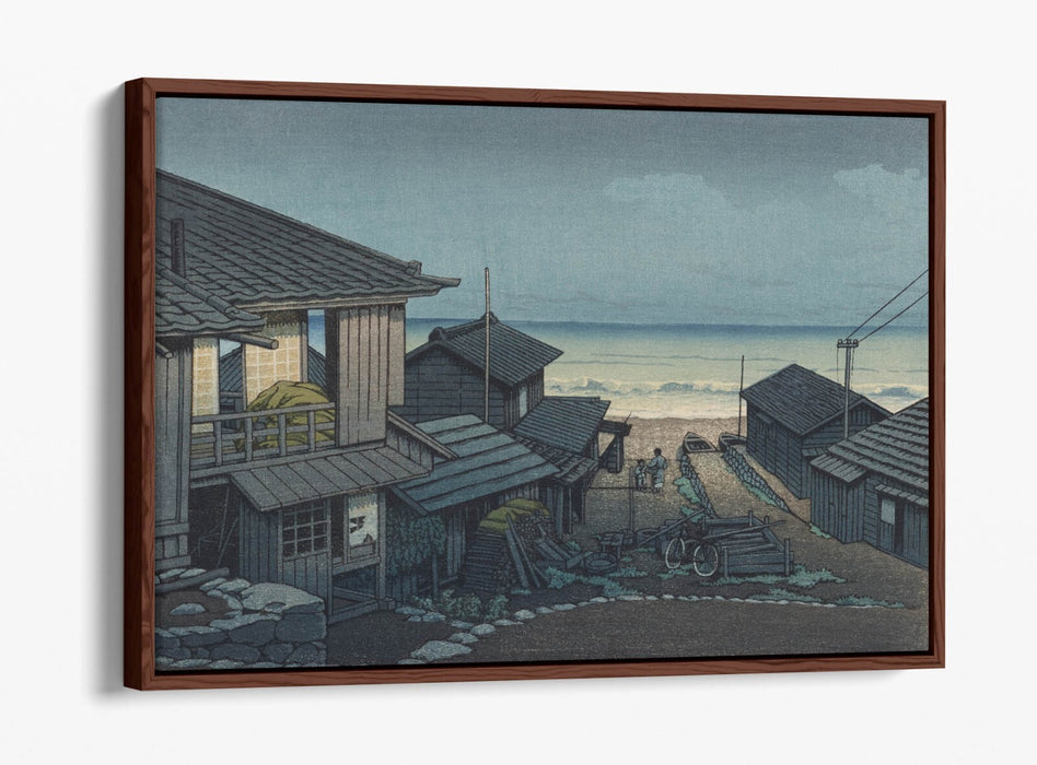 Float Effect Canvas Art - Kawase Hasui Cloudy Day At Mizuki Premium Wall Print