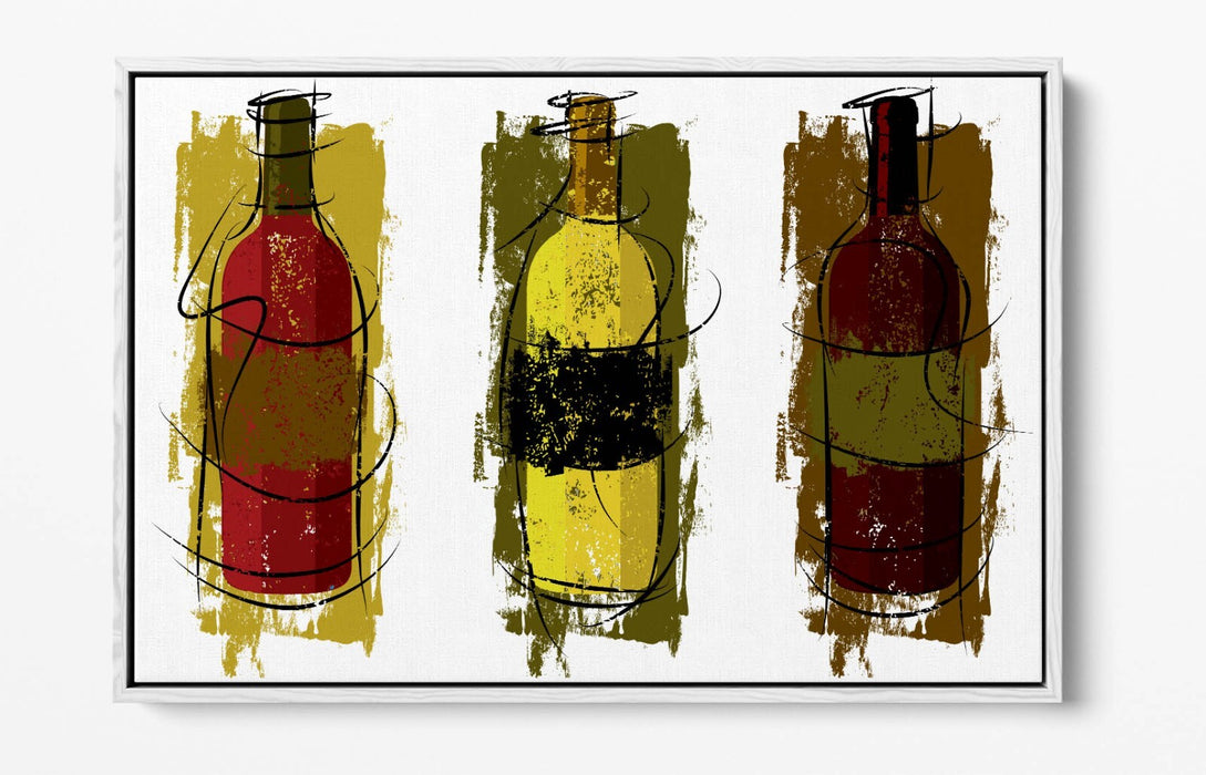 Wine Canvas Art – Handmade Float Effect Canvas Print | Kitchen Wall Decor